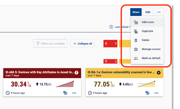 share drop down menu