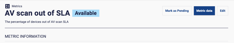 metric page linked to metric data
