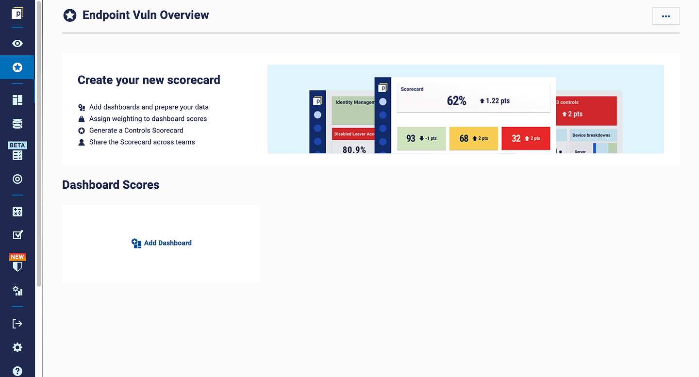 A blank scorecard template