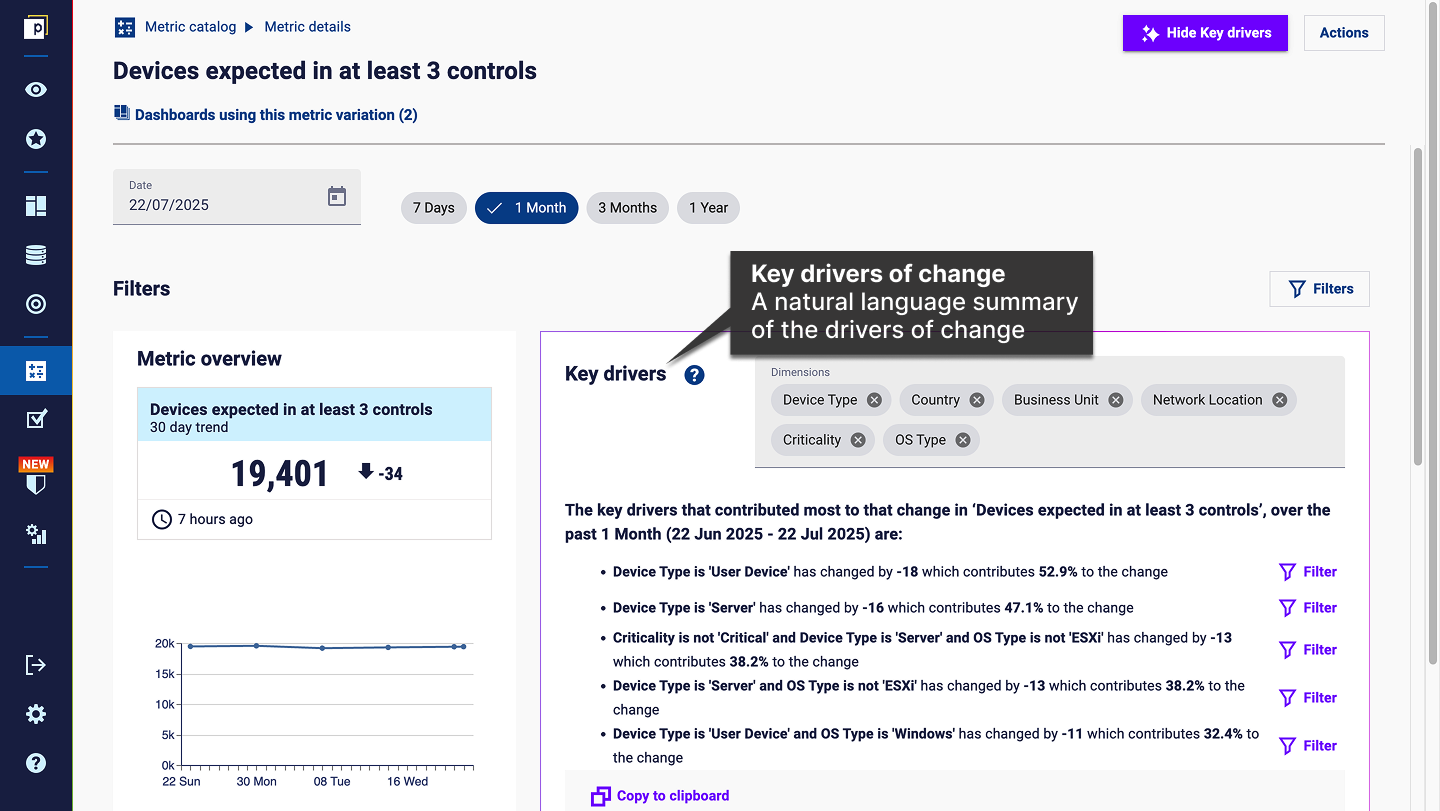 devices expected in at least 3 controls metrics page