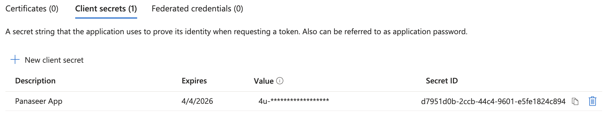 Secret Value