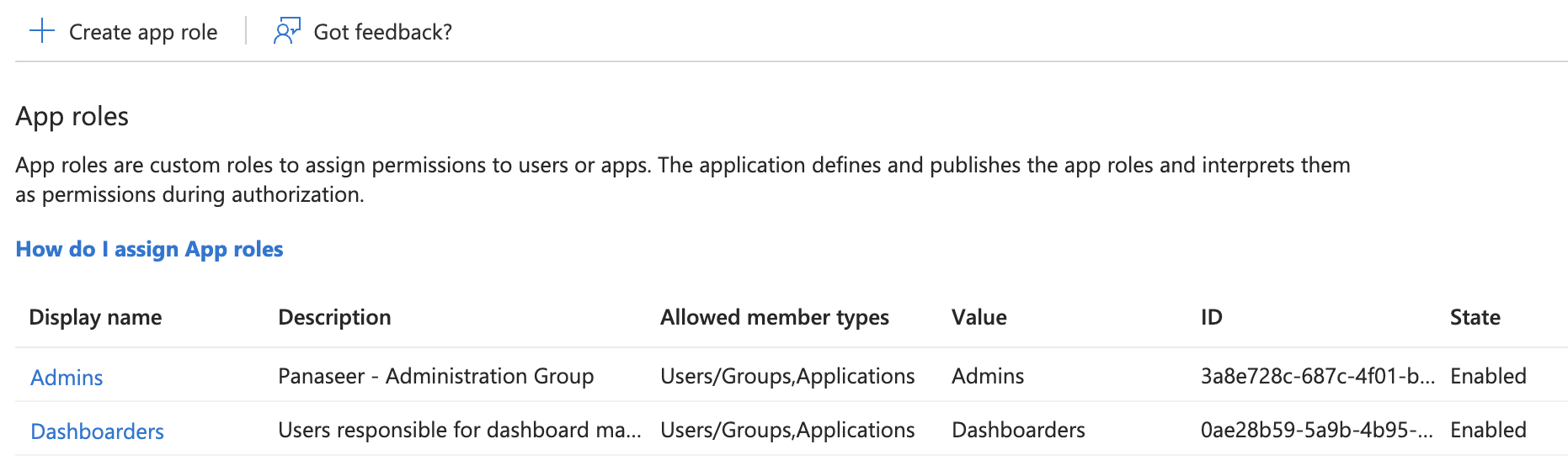 App roles