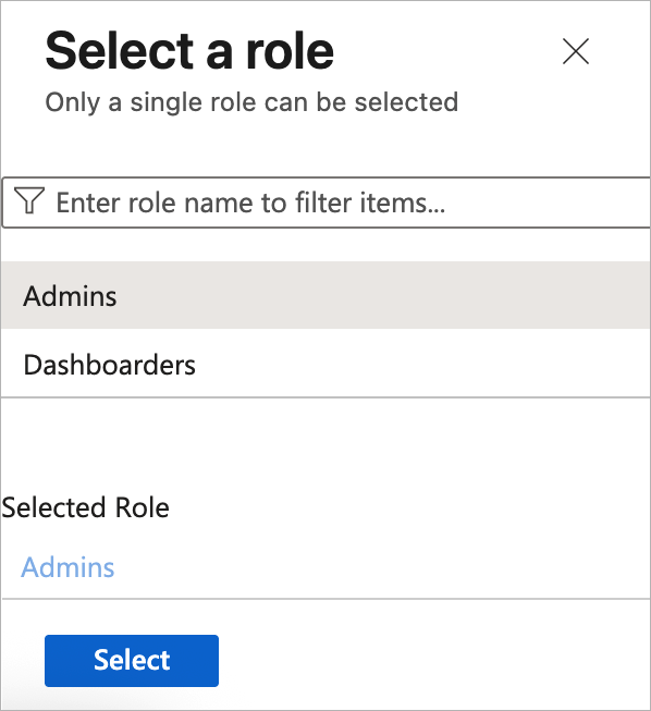 Select role