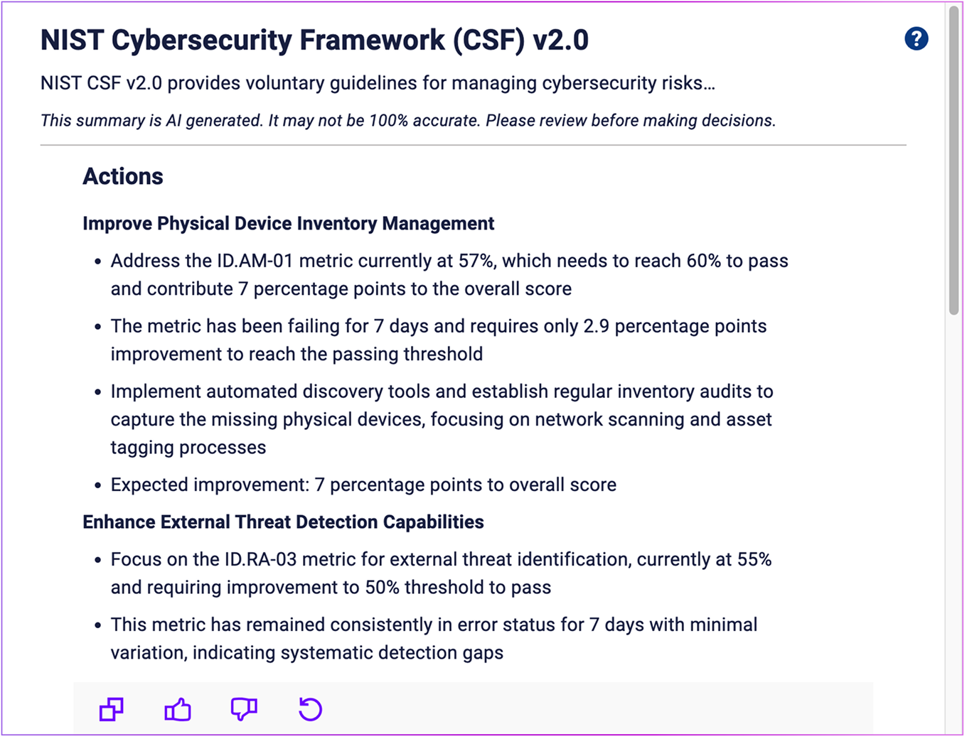 DashboardIQ actions