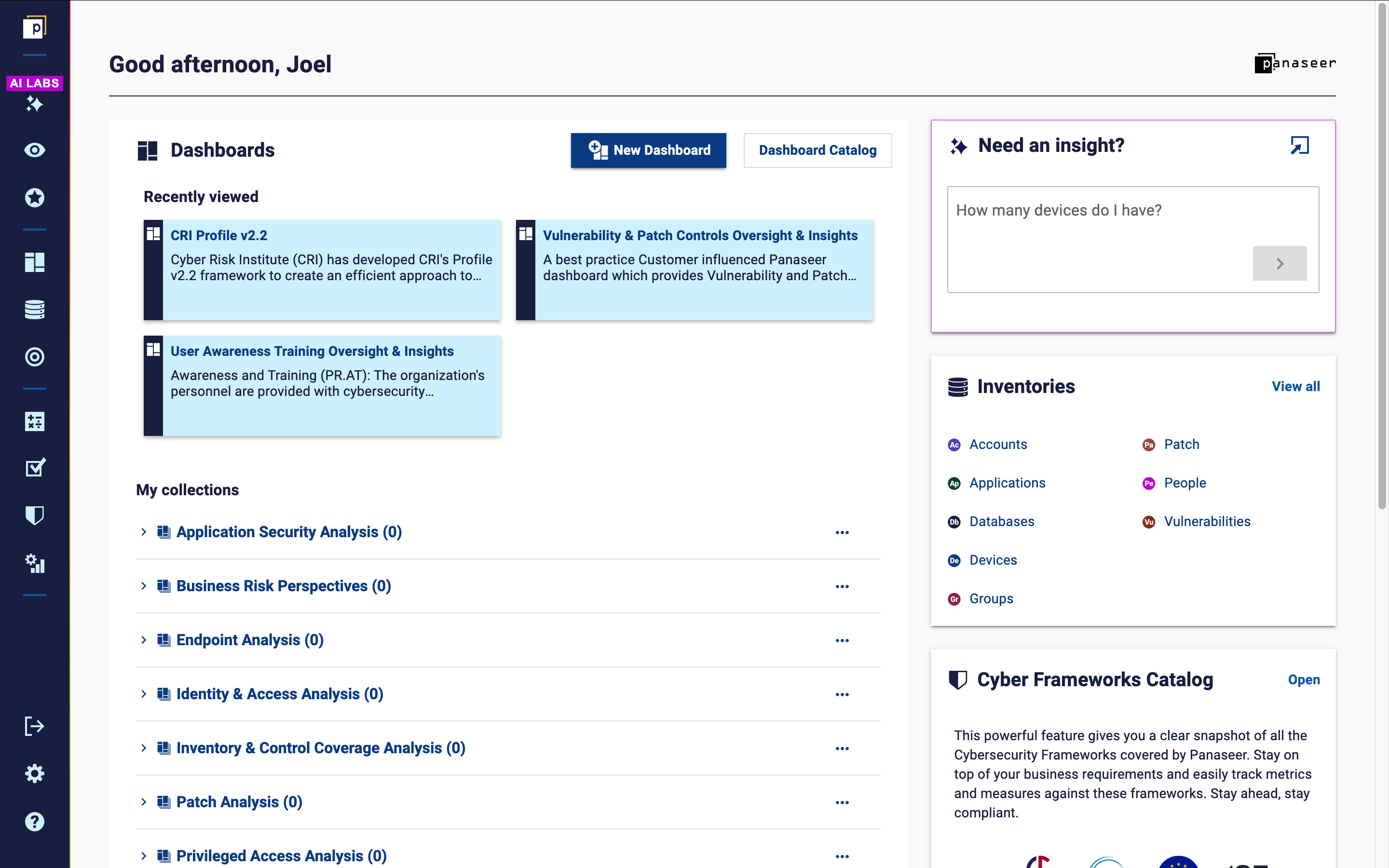 Panaseer's redesigned home page