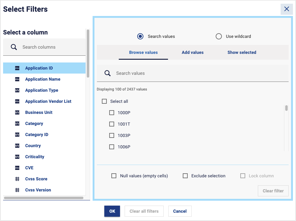 Improved filter selection